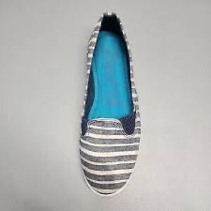 Blowfish Navy and White Striped Flats